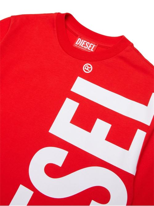 T-shirt bambino Diesel over rossa a manica corta DIESEL KIDS | J0273700YI9K405